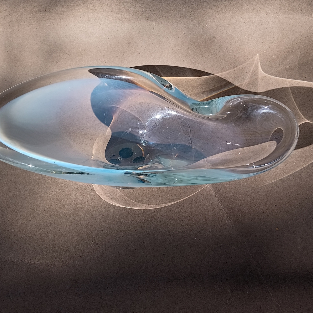 Vintage organic shaped glass bowl